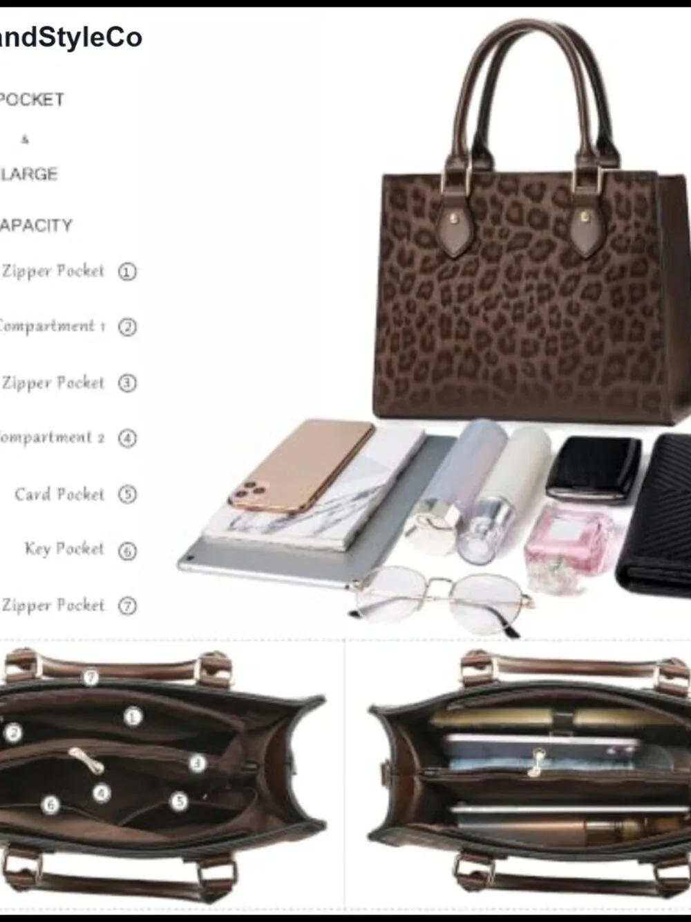 Women's PU Leather Satchel Handbag with Crossbody Strap & Tote Handle,